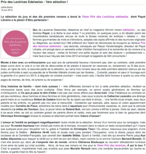 Prix Payot-Edelweiss 2013.