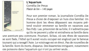 "L'Aquarium" dans Le Régional.