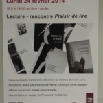 Lecture croisée à Martigny le 24 février 2014.
