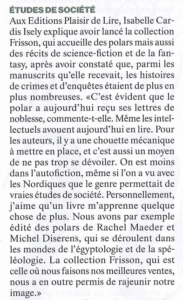 Le polar dans L'Hebdo de mai 2014.