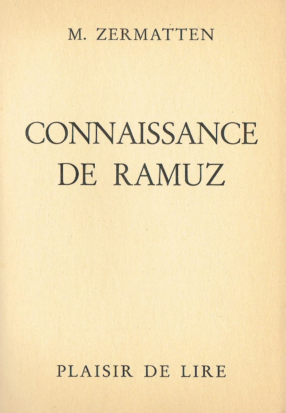 Connaissance de Ramuz